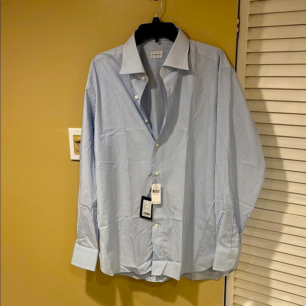 Ermenegildo Zenga Men's Blue Striped Shirt